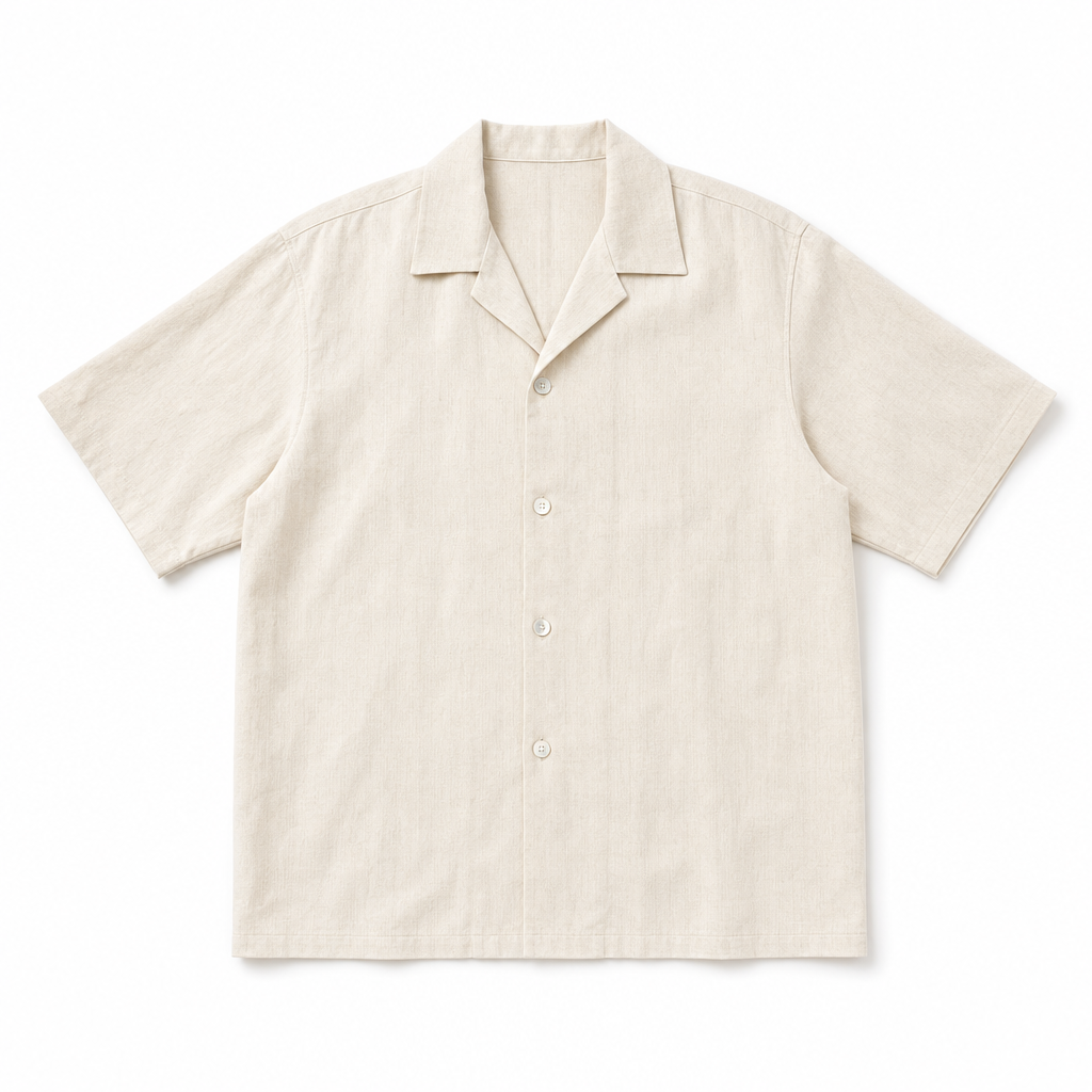 The Laurent Cuban Collar Shirt - flat lay