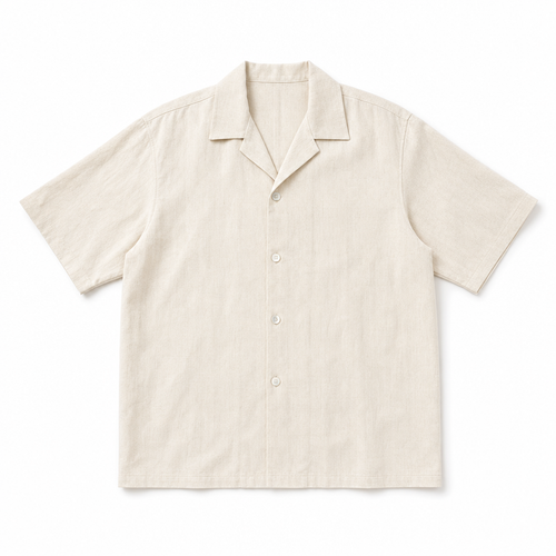 The Laurent Cuban Collar Shirt - flat lay