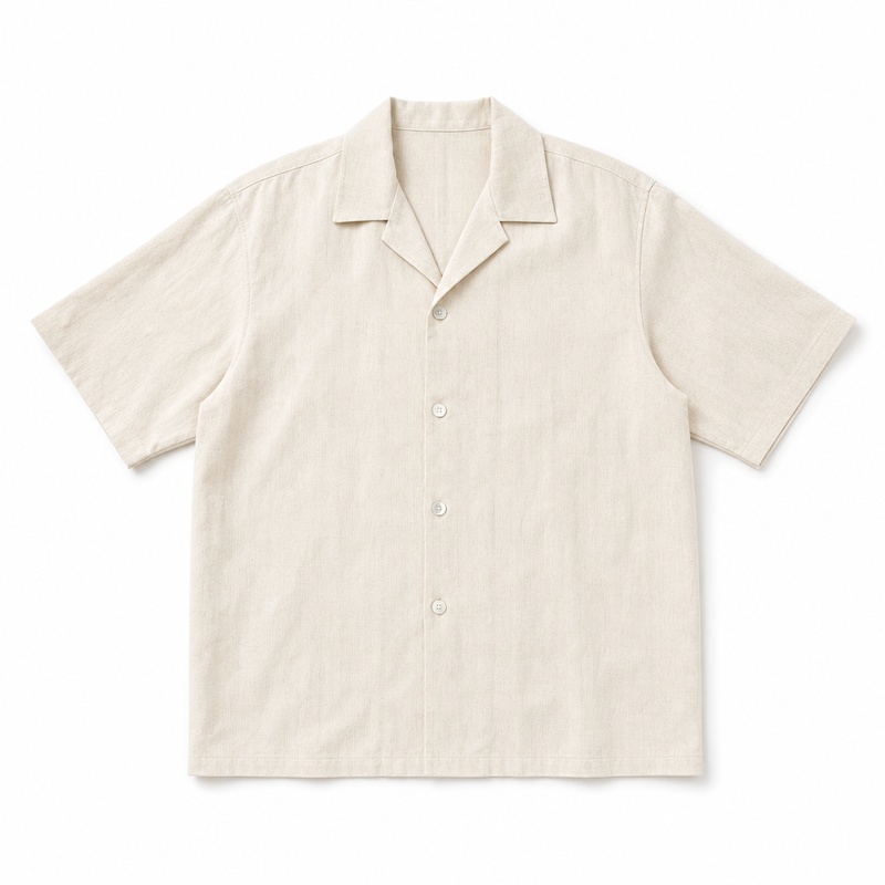 The Laurent Cuban Collar Shirt - flat lay