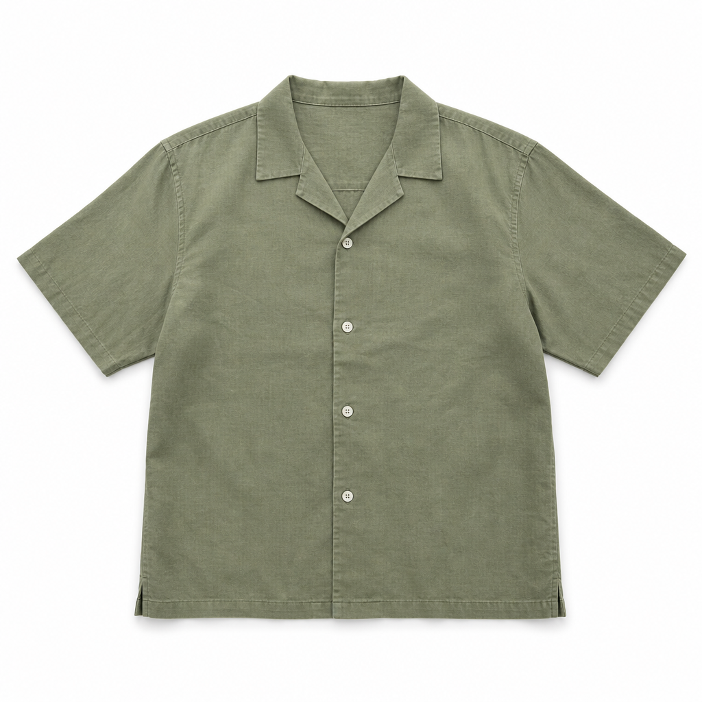 The Riviere Cuban Collar Shirt - flat lay